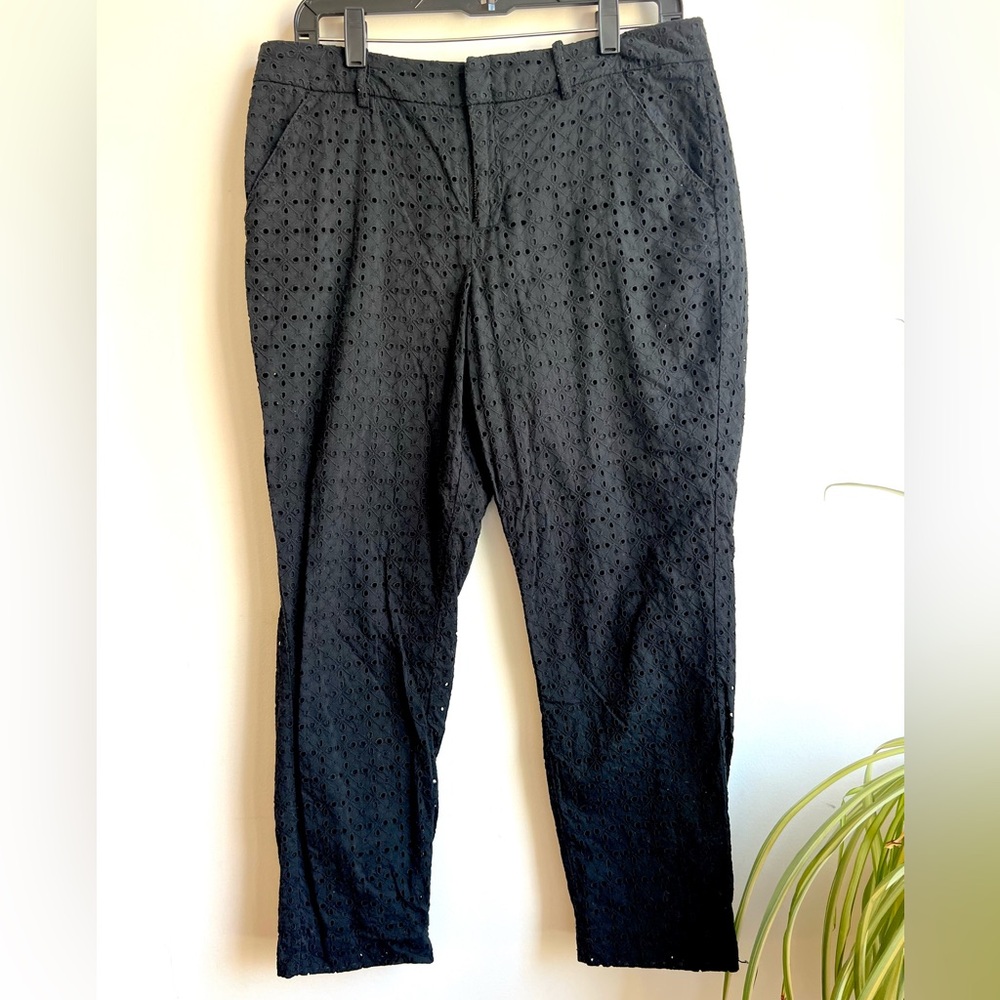 Merona Black Eyelet Chinos Feminine 100% Cotton Summertime Pants